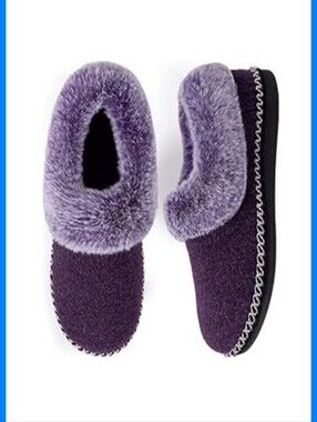 Cozy Plush-Lined Women's Slipper - Purple. Size 7
